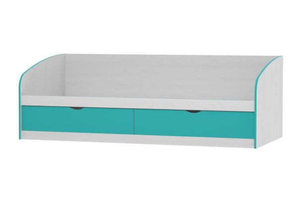 Bed Rainbow 90x200 cm color white textured, aqua