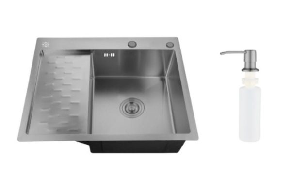Inset sink with dispenser and wing PMC MRK 6350BL-R 63x50x18 cm
