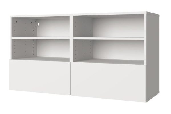Cabinet 4 shelves and 2 drawers Oscar 120x64 with push to open