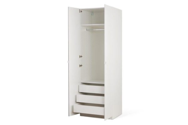 Wardrobe 2-door Titus Oscar Lila 75x236x58 cm, white, with one mirror