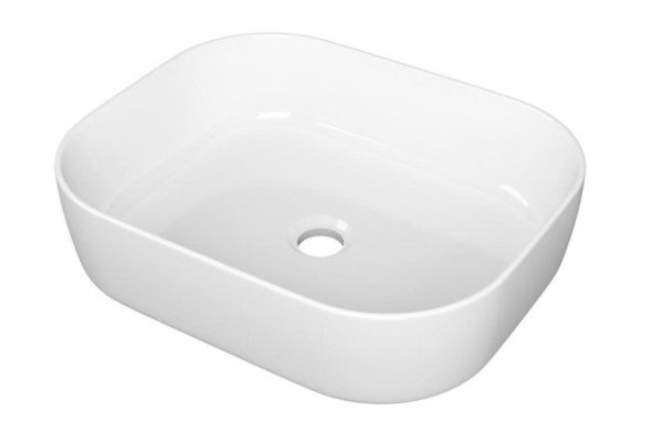 Counter-mounted rectangular washbasin POINT Athena 50 PN43041, white Counter-mounted, 49x15x39.5 cm