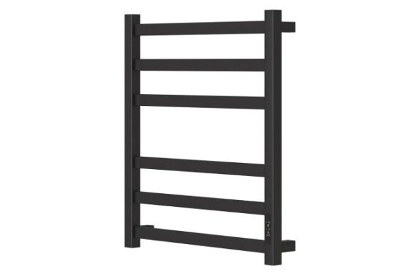 Electric heated towel rail POINT Mercury P6, black PN83856B 53x60x8 cm