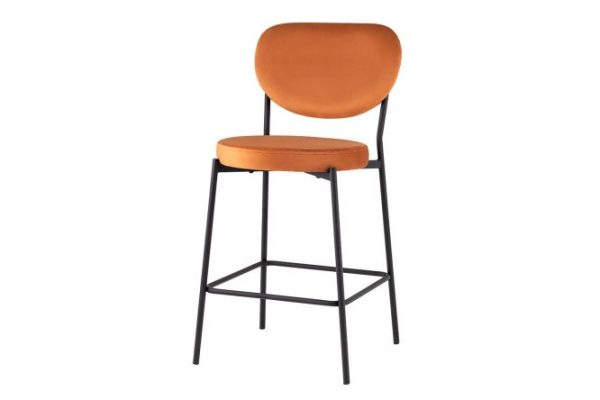 Half-bar chair Barbara New 48x100x53 cm, upholstery color terracotta, legs black