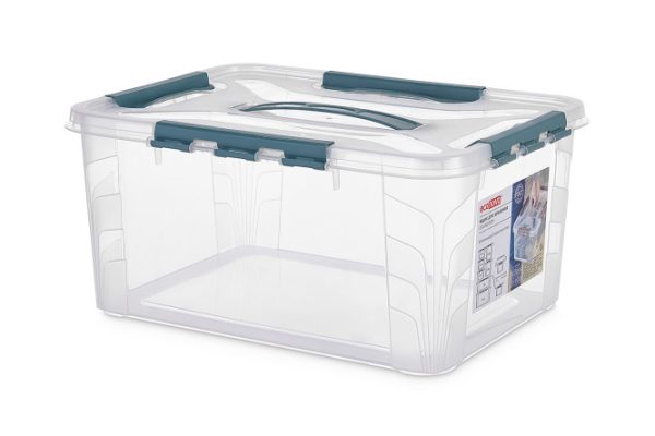 Universal storage box Grand box with lid, locks and handle 39x18x29 cm, 15.3 l