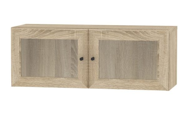 Mezzanine with glass doors bookcase Harris 80 cm