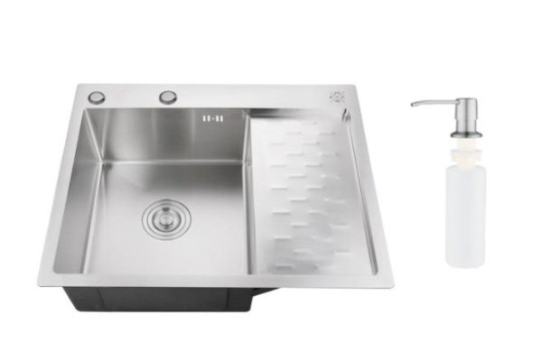 Inset sink with dispenser and wing PMC MRK 6350L 63x50x18 cm