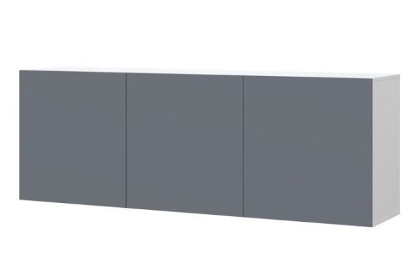 Cabinet Oscar Moon 180x64 with doors, white / graphite soft