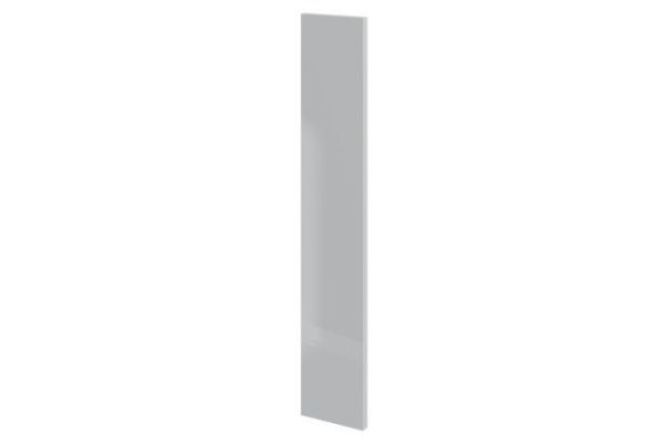 Decorative side wall for wall cabinets Amika gray pearlescent gloss 12.7x72 cm, color gray pearlescent gloss