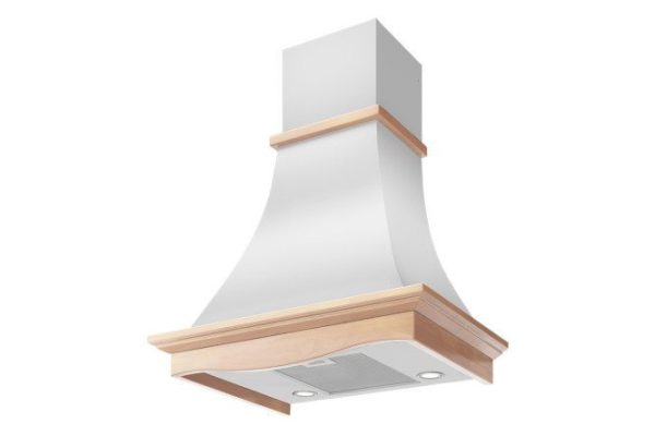 Hood ELIKOR Rococo 60P-700-P3D KV I M-700-60-361 color white moiré, natural oak, 59.1x61x46 cm