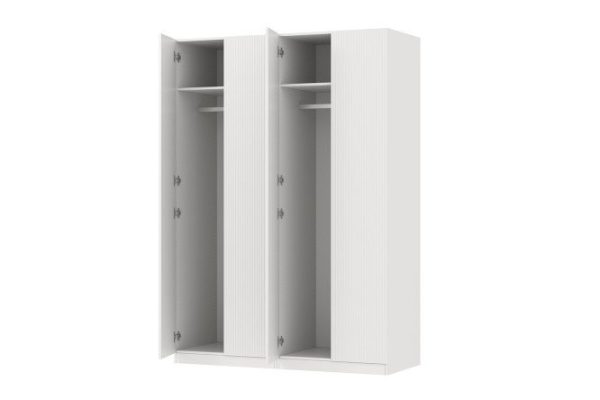4-door wardrobe Oscar Amelie 150x212x59.6, white, talc