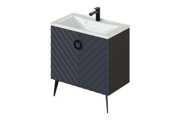 Floor stand Palladio 2.0 78.7 cm, frame color black, facade Marengo soft