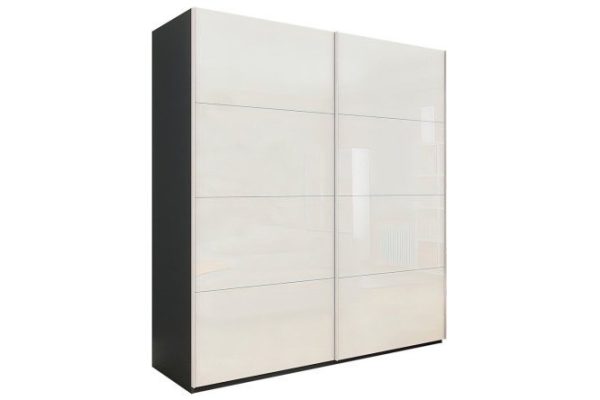2-door wardrobe Comet 200x220x66 cm, diamond gray, white