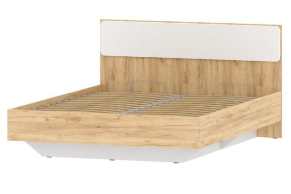 Bed with lifting mechanism Ottavia color kraft oak gold, white front