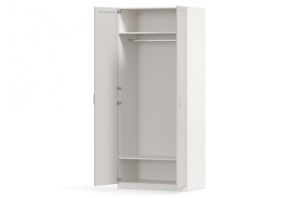 Wardrobe 2-door Oscar Gloria 100x236x60.2 cm, white, gray