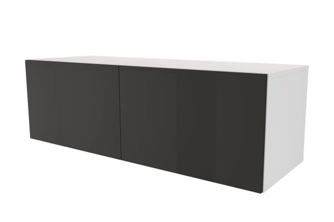 Cabinet with doors Oscar Amika 120x38, white / black graphite gloss