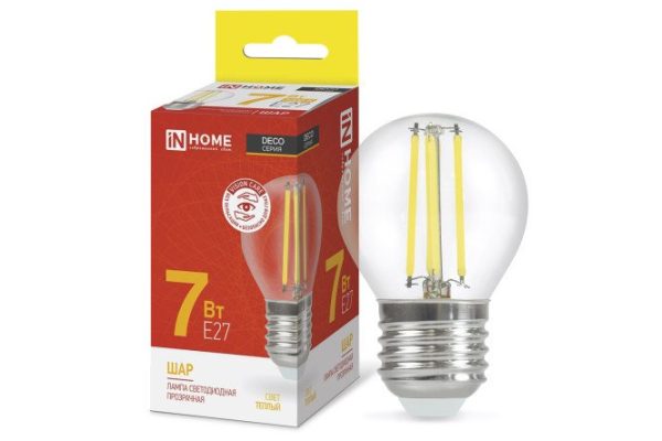 LED lamp IN HOME Deco LED-BALL-deco 7W, E27, Warm