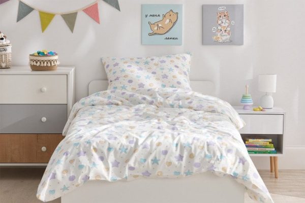 Bed linen set MICASA Kids Lovely stars Poplin, 143x215 cm