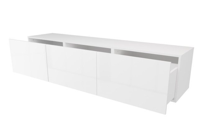 Cabinet with drawers Oscar Amika 180x38 with closers, white / white gloss