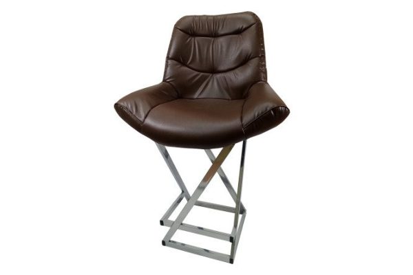 Semi-bar stool Loft Grand 63x107x50 cm, upholstery color chocolate, legs chrome