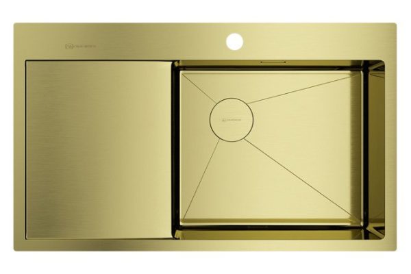 Inset sink with wing OMOIKIRI Akisame 86-R Side-LG 4997046 86x51x20 cm