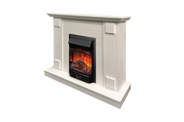 Fireplace set Turin STD/EUG WT + Majestic LUX BL floor