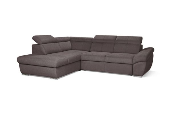 Corner sofa bed SOLANA Stone with right corner, Armrest on left