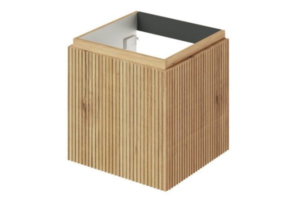 Wall-mounted sink cabinet Band left 50 cm, frame color mavella gold oak, facade color mavella gold oak