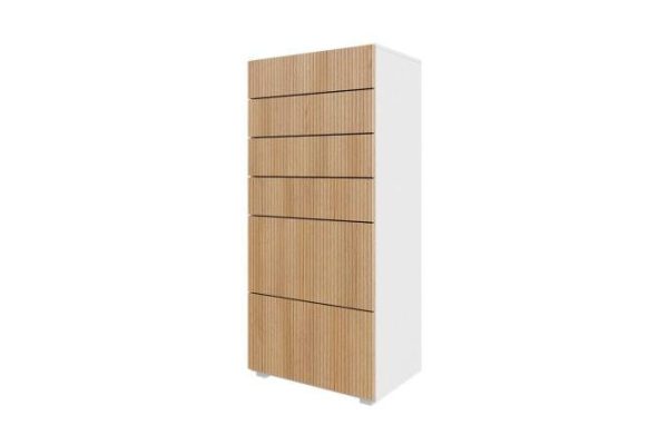 Children's chest of drawers Oscar Amelie mini 60x130x39.6 cm, white, Canadian oak