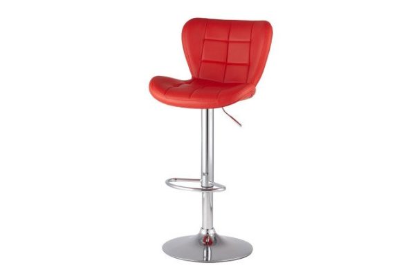Porsche bar chair 47x89x54 cm, upholstery color red, legs silver