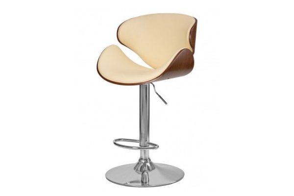Bar stool DOBRIN Karter 52x92x45 cm, upholstery color cream, seats brown