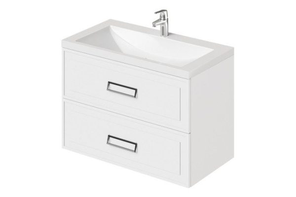 Wall-hung cabinet Pino 90.3 cm, frame color matte white (soft touch), facade color white matte (soft touch)