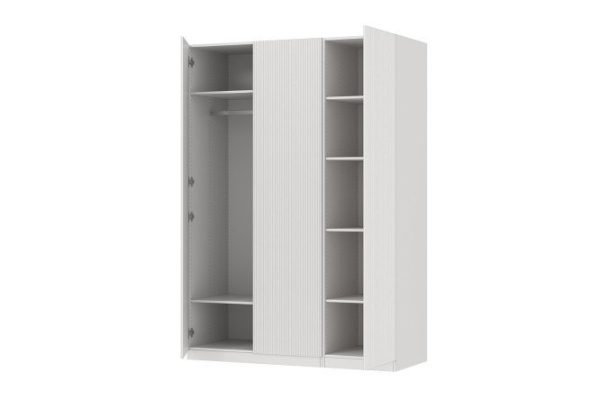 3-door wardrobe Oscar Amelie 150x212x59.6, white, talc
