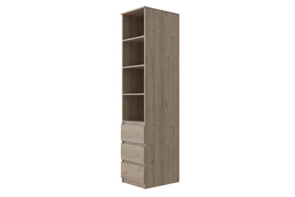 Bookcase with 3 drawers Snowly 45x210x58 cm