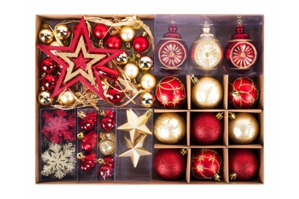 Set of Christmas balls Red Gold Luxury 70 pcs.