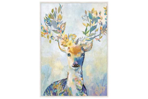 Reproduction in frame Multi-colored deer 1 53x73 cm