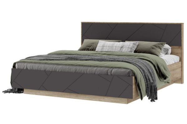 jqlaez4jhhuw505qoiye74o1yjmdnf68.jpg Bed Dallas oak canyon color, soft graphite 160x200 cm