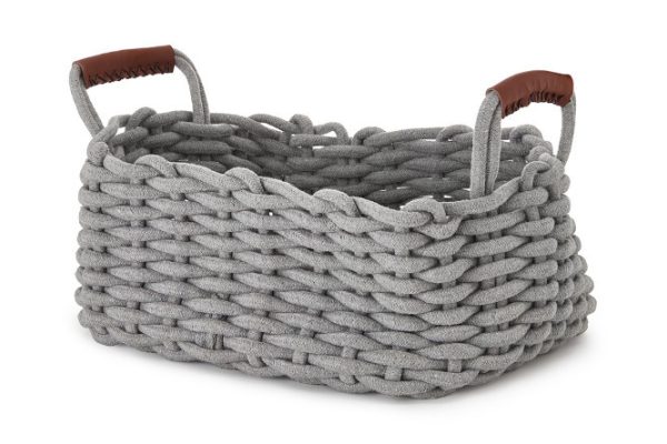 Basket with handles Nature 35x28x16 cm
