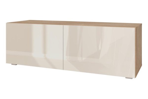 Cabinet Oscar Amika 120x40 with doors, sonoma oak / cashmere gloss