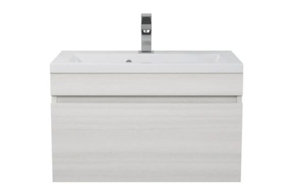 Wall-mounted sink cabinet Eva 3930213462 60 cm, frame color: white harbor oak, facade color: white harbor oak
