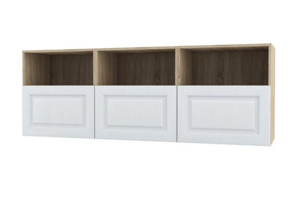 Cabinet 3 doors and 3 shelves Oscar Bella 180x64 cm, Sonoma/white wood