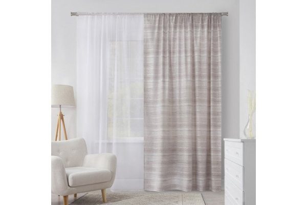 Ribbon curtain MICASA Laura 180x275 cm, 1 piece, coffee color