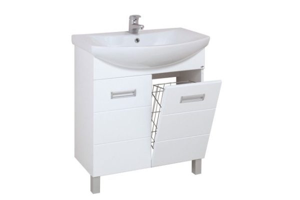 Floor stand with basket ONIKA Baltika 107028 66.4 cm, frame color white, facade white