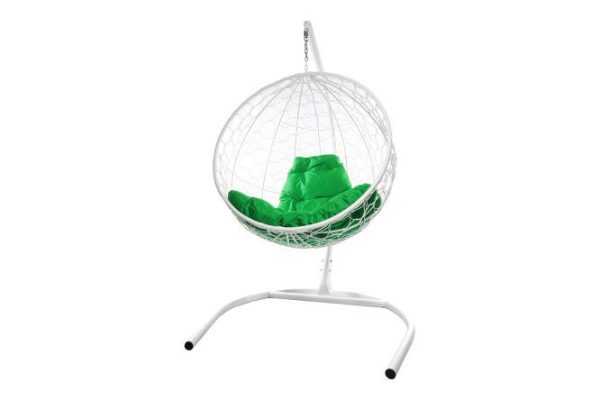 Hanging chair Circle 72x186x102 cm, base and frame color white, finishing white