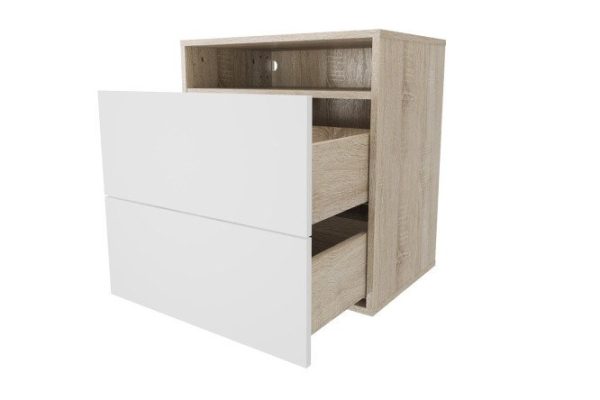 Cabinet with two drawers and a shelf Oscar Amika 60x64 with door closer, Sonoma oak