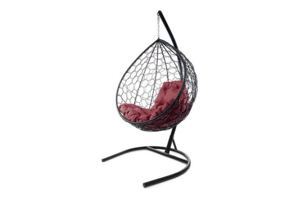Hanging cocoon chair Drop 72x186x98 cm, base and frame color black, finishing black