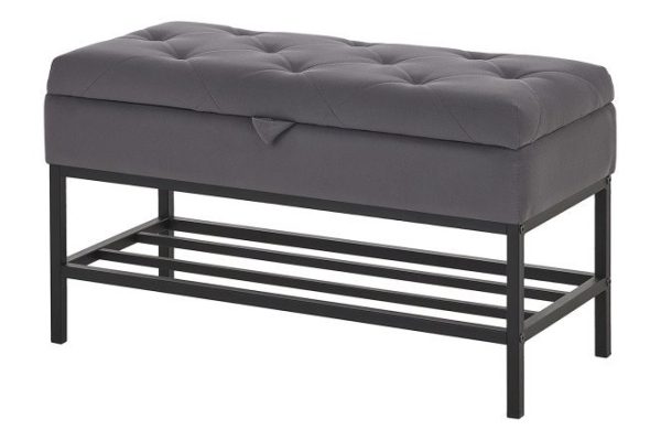 Bench Iris upholstery color gray, legs black