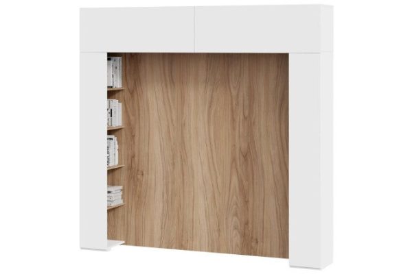 Wall cabinet with shelves and decorative panels Porto 224.4x217.1x36.6 cm