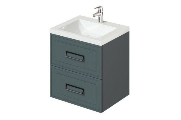 Hanging cabinet Pino 58 cm, frame color velluto avocado, facade velluto avocado