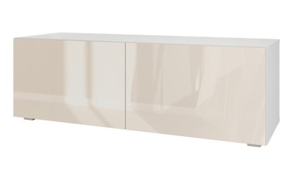 Cabinet Oscar Amika 120x40 with doors, white / cashmere gloss
