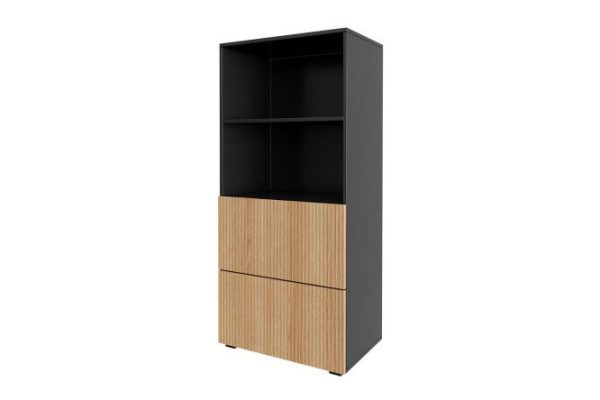 Children's chest of drawers Oscar Amelie mini 60x130x39.6 cm, anthracite, Canadian oak